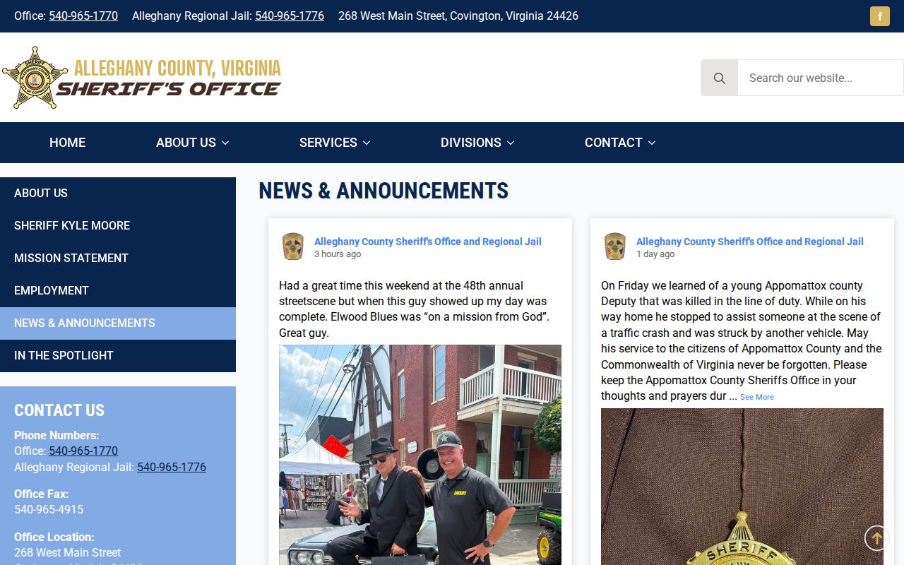 Alleghany County arrest news and official sheriff announcements