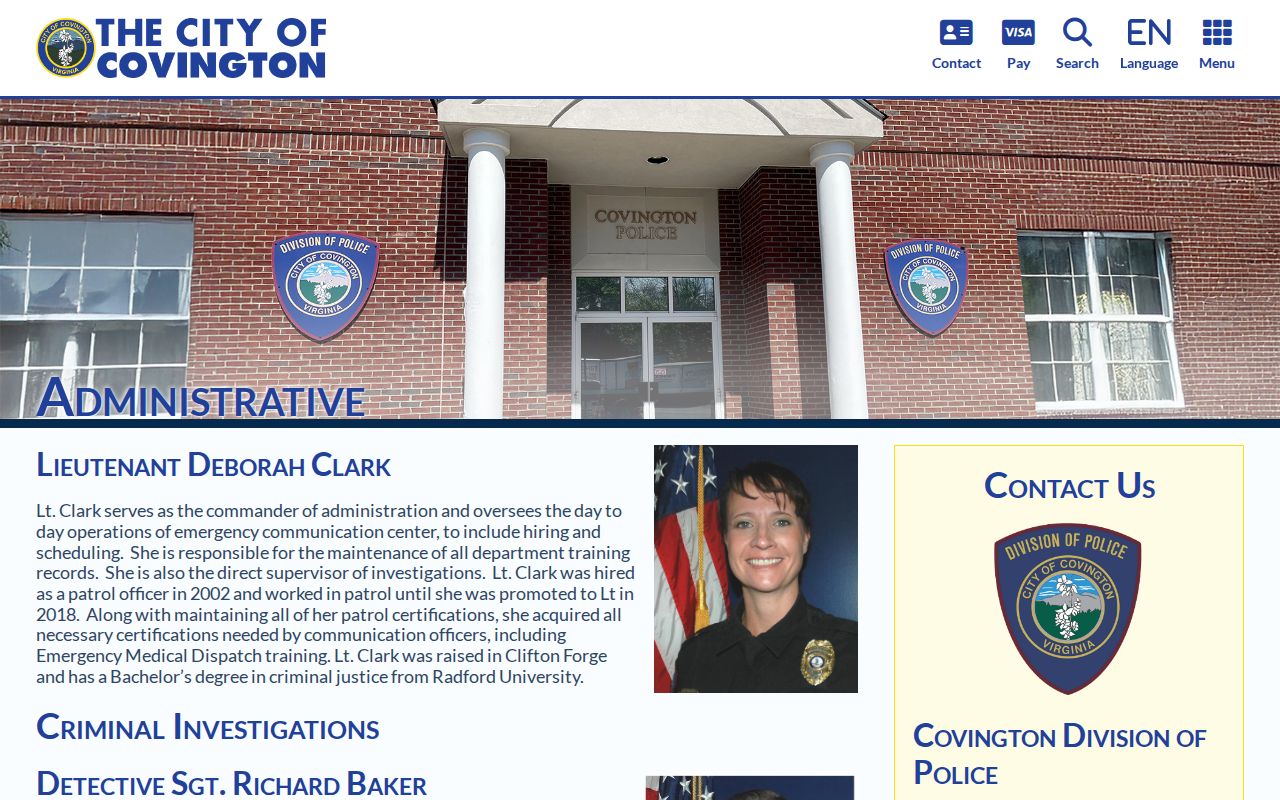 Covington criminal records administration and ECC source