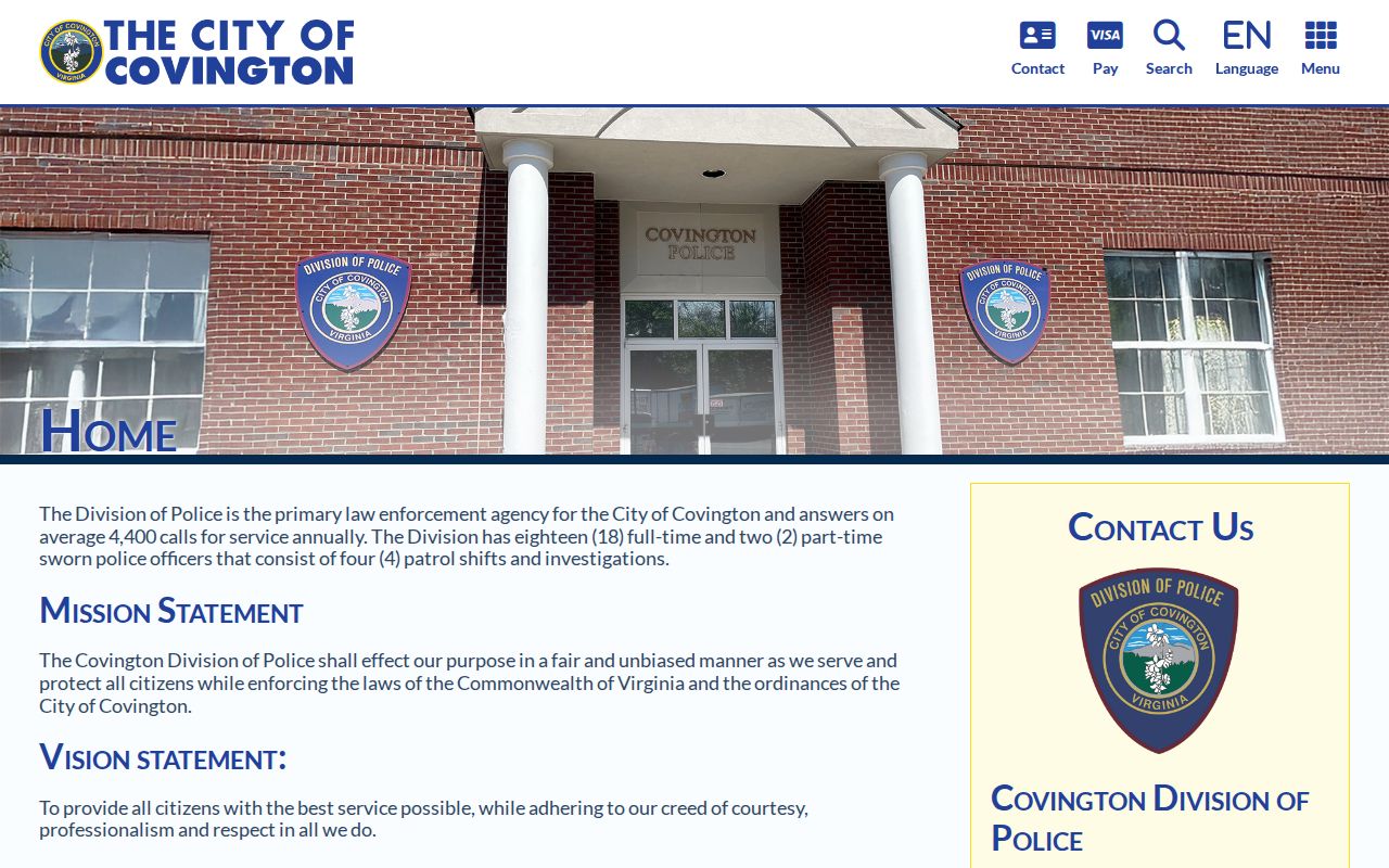 Covington criminal history source at the Division of Police