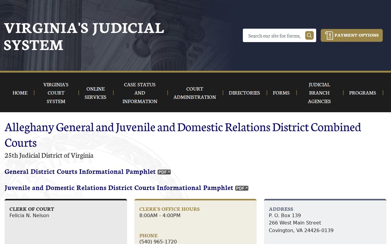 Alleghany County criminal court agency docket schedule