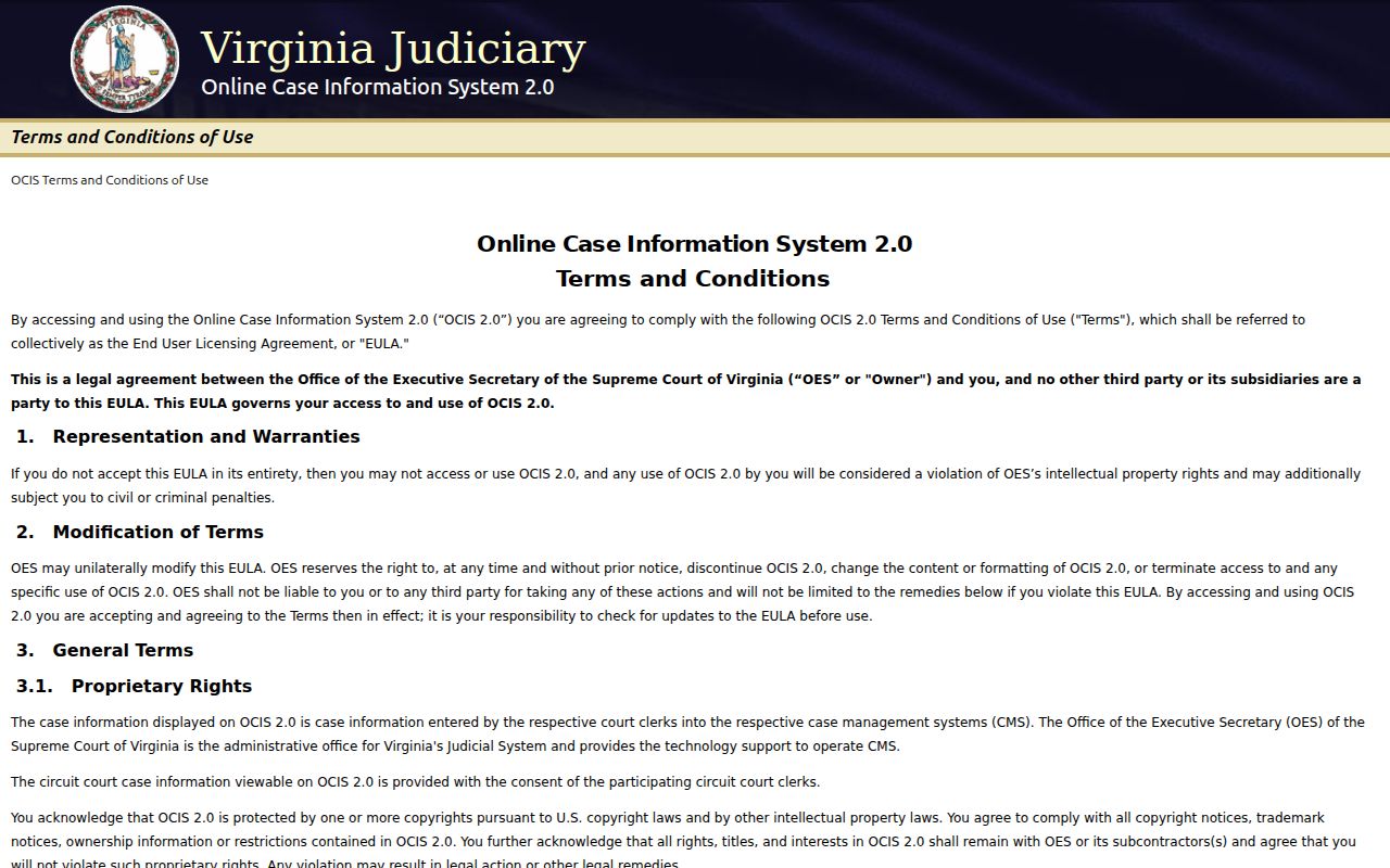 Alleghany County criminal court case search through OCIS 2.0