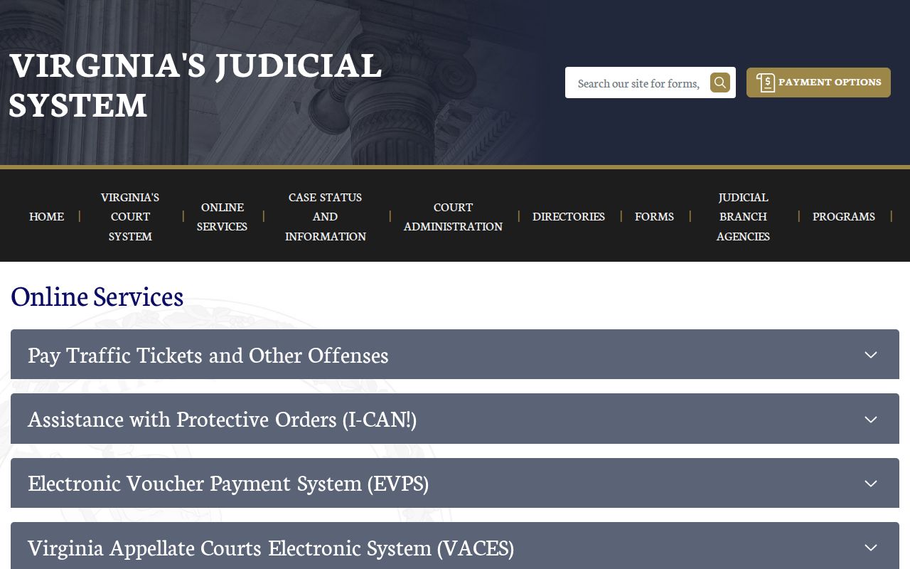 Virginia online services for Alleghany County criminal court records