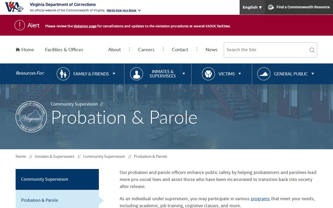 Alleghany County criminal history Virginia probation and parole source